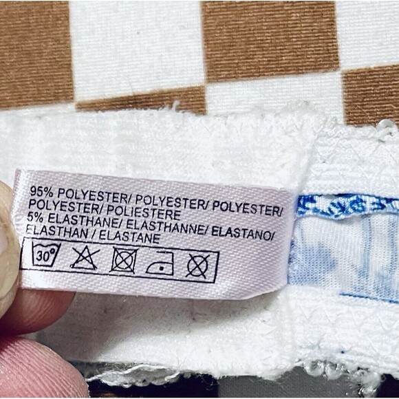 New Women White Blue Tropical print Dress Adjustable Strap Underwired Size small - Picture 5 of 9